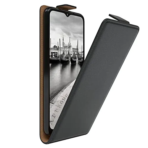 EAZY CASE Hülle kompatibel mit Samsung Galaxy A22 5G Flip Cover zum Aufklappen, Handyhülle aufklappbar, Schutzhülle, Flipcover, Flipcase, Flipstyle Case vertikal klappbar, aus Kunstleder, Schwarz