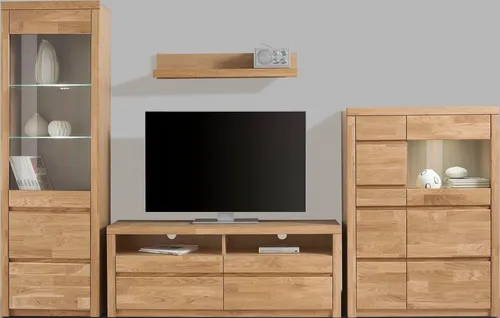 OTTO home Wohnwand Silkeborg, (Set, 4-St), teilmassives Holz