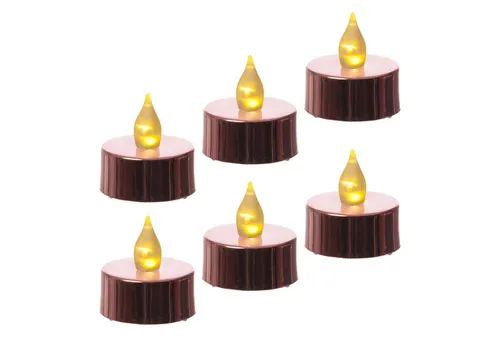 MARELIDA LED-Kerze LED Teelichter flackernd flammenlos mit Batterien D: 3,8cm rosa 6St. (6-tlg)