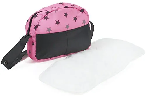 Bayer Chic 2000 853 83 Wickeltasche, Puppen-Zubehör, Sternchen, grau rosa