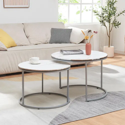 [en.casa] Couchtischset Skagen 2er Set – Elegante Beistelltische