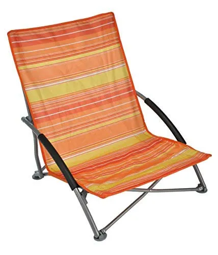Spetebo Strandstuhl mit Tragetasche - orange - Camping-Möbel, praktisch zusammenklappbar und mit Tragetasche, Bezug aus robustem Oxford 600D für höchsten Komfort am Strand.