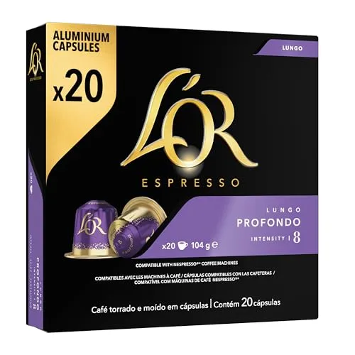 L'OR Espresso Profundo Lungo Intensity 8, 20 Aluminium-Kaffeekapseln