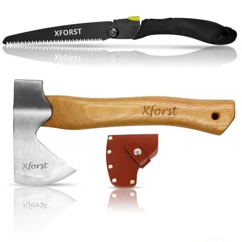 Xforst Bundle: Axt/Beil AG1 & Klappsäge FS24 – Ideal für Outdoor, Camping & Garten - Vielseitiges Set für Outdoor-Abenteuer: Die Klappsäge schneidet mühelos, während das Beil perfekt zum Hacken von Holz ist. Robuste Materialien und ergonomisches Design sorgen für Sicherheit und Komfort bei jeder Anwendung.