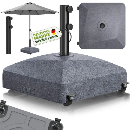tillvex® Sonnenschirmständer GRAVIA mit Rollen & Bremsen in grau von tillvex