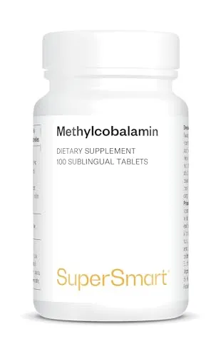 Supersmart Methylcobalamin - Aktive Form von Vitamin B12 - Vitamin B12 Präparate, unterstützt das Vital-System und schützt das Gehirn, glutenfrei und nicht GVO, 100 Tabletten für eine optimale Versorgung.