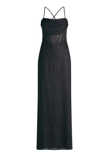Vera Mont Damen Abendkleid im Glitzer-Look 32, Dunkelblau - Elegantes, ärmelloses Abendkleid mit glitzerndem Finish. Perfekte Maxilänge für festliche Anlässe wie Hochzeiten und elegante Feiern. Leicht anzuziehen dank Reißverschluss auf der Rückseite.