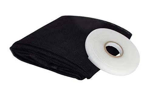 APANA - Fliegengitter Insektenschutz Fenster bodentief ohne Bohren Klettband Mückengitter Gaze französischer Balkon kürzbar schwarz 100 x 120 cm