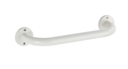 WENKO 18574100 Badewannengriff Basic S- Haltegriff, Wandgriff, Duschgriff, Edelstahl rostfrei, 36 x 6 x 9.5 cm, Weiß Small