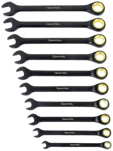 Brüder Mannesmann Q25210 Quantool Rollgabelschlüssel-Satz 10-teilig - Werkzeug-Sets mit 10 hochwertigen Rollgabelschlüsseln, ideal für präzise Arbeiten und vielseitige Anwendungen im Haushalt oder in der Werkstatt.