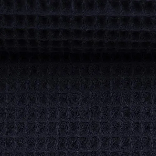 MAGAM-Stoffe Ella Waffel Stoff 100% Baumwollstoff Oeko-Tex Meterware 50cm (24. Dunkelblau)