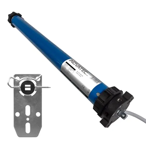 INOVATEC Rollladenmotor Set INO-M-6050 - Rollladenmotoren Set mit 50 Nm Drehmoment für behänge bis 113 kg, inklusive höhenverstellbarem Abrolllager für flexible Anpassung und einfache Montage.