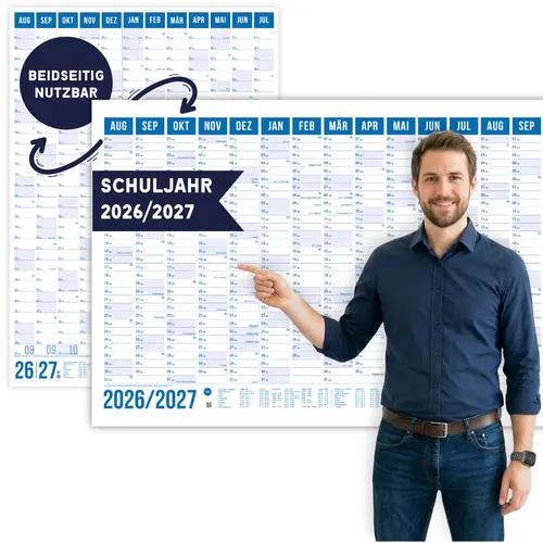 heaven+paper® A1 Schuljahresplaner 2026/2027 Black Querformat