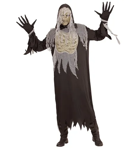 Mumie Robe Kapuze Handschuhe Maske Gr. L Kostüm Halloween Grusel Horror neu