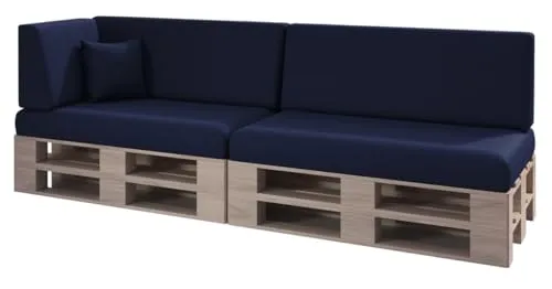 sunnypillow Palettenkissen 6er Set 120 x 80 Blau in blau von sunnypillow