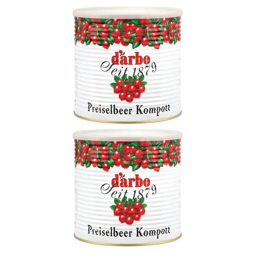 Food-United PREISELBEEREN-KOMPOTT fein-herb 2x 2,8kg Dose von DARBO