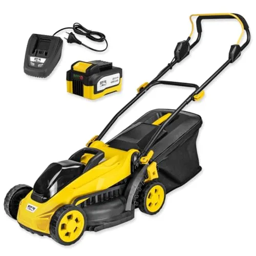 MISTER TOOL Akku-Rasenmäher 20V Brushless – 330mm Schnittbreite | Schnitthöhe 25–65mm | 35L Grasfangsack | klappbarer Griff | GS-geprüft | inkl. Akku & Ladegerät