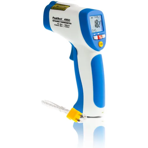 PEAKTECH 4950 - Infrarot-Thermometer mit Laserpointer - Temperatur- / Feuchtemessgeräte, berührungslose Messungen von -50 bis +850°C mit Laserpointer für präzise Messungen aus sicherer Distanz.