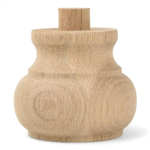 Holzando Holzfüße für Möbel aus Eiche ø87 - naturbelassenes Holz - ideal für Restauration & Reparatur - Möbelfüße Holz in Verschiedene Größen & Materialien erhältlich