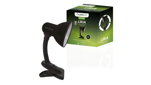 Lampka Biurkowa Stołowa Regulowana LIRIA Szkolna Nocna E27 Klips Czarna LUMILED