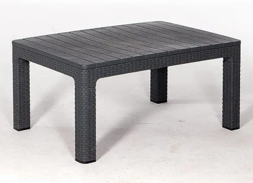 Edler Grauer Gartentisch - Moderner Couchtisch für stilvolle Gärten - Moderner Garten-Couchtisch in elegantem Grau, ideal für Terrasse und Balkon. Maße: 78 x 54 x 38 cm, aus robustem Polycarbonat, für eine ansprechende Atmosphäre im Freien.