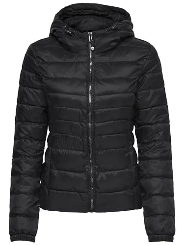 ONLY Damen Leichte Steppjacke ONLTAHOE - Wattierte Übergangsjacke mit Kapuze, ideal für Herbst und Frühling, inklusive praktischem Beutel zum Verstauen