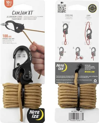 NITE Ize NI-NCJSA-29-R3 Schnurspanner – Robuste Seilspanner - Hochwertige Aluminium-Seilspanner mit Karabiner und Nockenverriegelung. Ideal zum Sichern und Spannen schwerer Lasten. Praktisch für vielseitige Anwendungen im Outdoor- und Alltagseinsatz.
