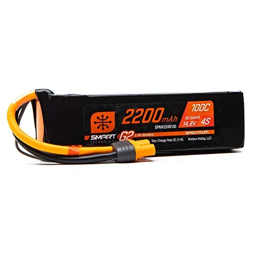 Spektrum SPMX224S100 2200mAh 4S 14.8V Smart G2 LiPo 100C IC3, Multi