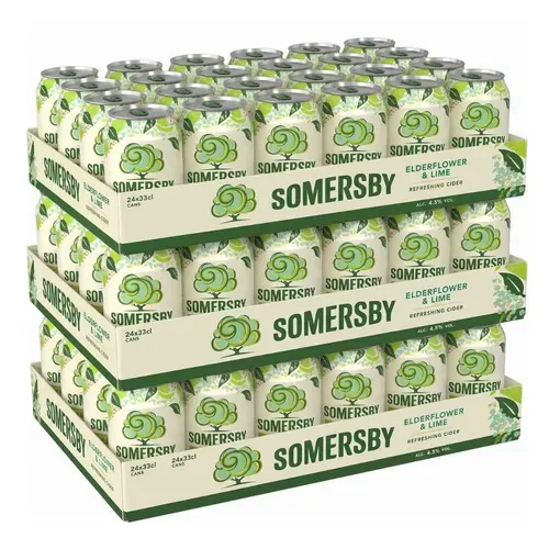72x Somersby Elderflower & Lime (Holunderblüte) Cider 0,33l von Somersby