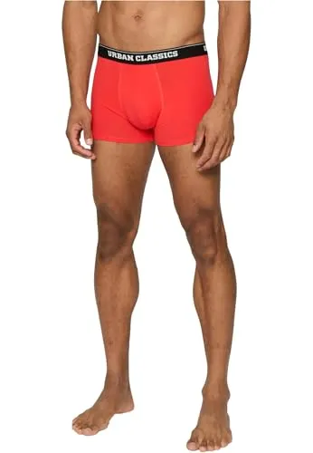Urban Classics Herren Unterhosen Organic X-Mas Boxer Shorts 3-Pack Nicolaus AOP+treegreen+popred XXL
