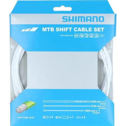 Shimano Schaltzug-Set MTB OPTISLICK - Weiß - Sonstige Fahrradteile mit extrem geringer Reibung für präzise Schaltvorgänge. Ideal für Mountainbikes, langlebig und korrosionsbeständig.