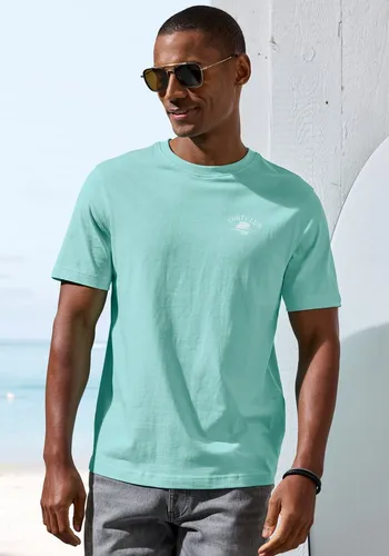 Beachtime T-Shirt, sommerliches Shirt mit modischem Surfer Print Regular-Fit, mit kleinem Print vorn und großem Print hinten