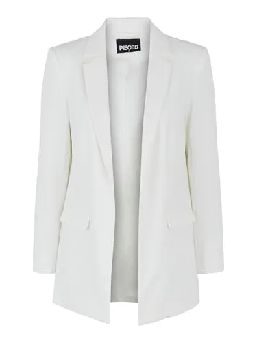 PIECES Damen Pcbossy Ls Loose Blazer Noos, Cloud Dancer, XS - Blazer für Damen mit zwei Paspeltaschen und Belüftungsschlitz hinten, ideal für einen lässigen und eleganten Look.