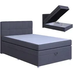 Boxspringbett dunkelgrau mit Bettkasten H3 140x200 cm von Roller