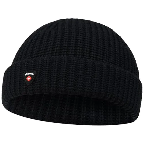Höhenhorn 40S5 Fisherman Mütze Unisex Black Rubber V2 - Fischerhüte für Herren, aus 100% Merinowolle für hohen Tragekomfort und temperaturregulierend, ideal für jede Jahreszeit und Aktivitäten im Freien.