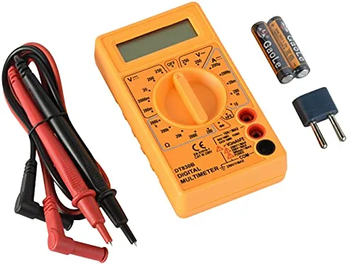 Electraline 59007 Tragbares professionelles elektronisches Digitalmultimeter, Amperemeter Voltmeter Ohmmeter, Ampere Ohm Volt AC / DC Strom Spannungswiderstand Diode hFE Transistor, Durchgangsprüfer