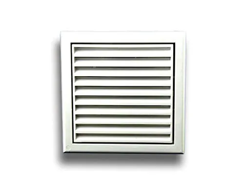 K-TECH-PRO Lüftungsgitter Abschlussgitter ABS Insektenschutz mit Flansch Farbe weiß, Größe Ø100 154x154mm