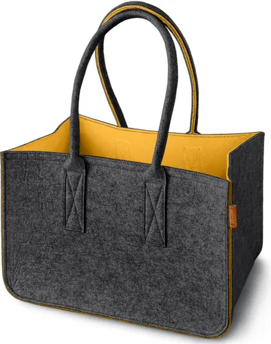 Produktbild Einkaufskorb aus recyceltem Filz, 40x27x27cm, mit Reißverschluss-Innentasche, als Schultertasche tragbar