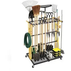 VEVOR Gartengeräte Ständer mit Rollen – 2-in-1 Organizer für Garage und Garten