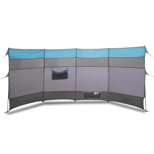 vidaXL Camping Windschutz mit Steckverbindungssystem - Wind- & Sichtschutz für Camping und Strand, wasser- und winddicht mit Netzfenster für Privatsphäre und Komfort im Freien.