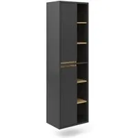 Vicco Hochschrank Viola - Moderner Badschrank in Anthrazit und Eiche - Bad-Hochschrank mit edlem Design, pflegeleichten Materialien und kratzfester Oberfläche für langlebige Qualität.