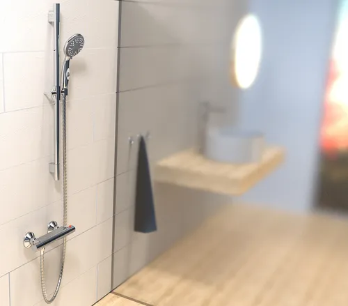 AQUA2SAVE Brausestangenset mit Thermostatarmatur - Duscharmaturen & Thermostate mit thermostatischer Temperaturregelung und multifunktionalem Duschkopf für ein entspanntes Wellness-Erlebnis im Badezimmer.