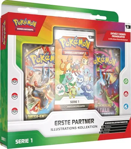 Pokémon - Erste-Partner-Kollektion Serie 1 | DE | OVP | Sealed - Erlebe die erste Partner-Kollektion mit Bisasam, Glumanda, Pikachu und mehr. Ideal für Pokémon-Fans, die ihre Sammlung erweitern möchten. Enthält hochwertige Karten und ist perfekt als Geschenk.