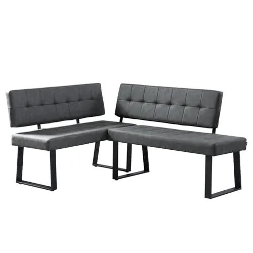 B&D home Eckbank AKA (2-St), gepolstert und beidseitig montierbar - Die stilvolle Eckbank AKA von B&D home vereint Komfort und Design. Die gepolsterte Sitzfläche und das stabile Metallgestell sorgen für eine einladende Atmosphäre in Ihrem Esszimmer oder der Küche.