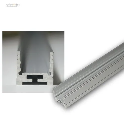 1m Aluminium-U-Profil eloxiert flach für LED-Stripes Aluprofil Aluminiumprofil U