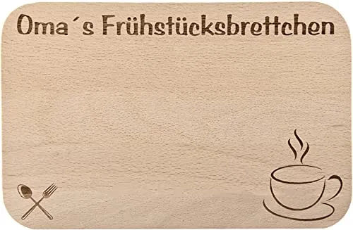 Frühstücksbrettchen/Frühstücksbrett mit Gravur für die Oma als Geschenk - aus Holz - Geschenkidee ideal zum Geburtstag oder zu Weihnachten