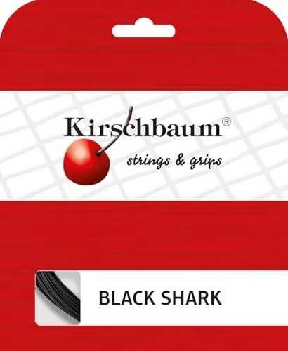 Kirschbaum Tennissaite Black Shark (Haltbarkeit+Spin) schwarz 12m Set, Saitendicke: 1.30