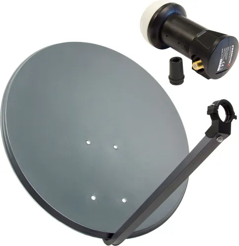 Premium X Satelliten-Komplettanlage 60cm - SAT-Antenne mit hochwertigem Aluminium-Reflektor, wetterfestem LNB und perfektem Empfang für UltraHD 4K UHD. Ideal für digitale Satellitenempfänger.