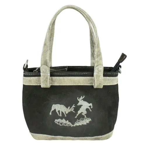 Domelo Handtasche Leder Trachtentasche - Bestickte Dirndltasche mit Reh-Motiv, wasserabweisend und stilvoll für jeden Anlass