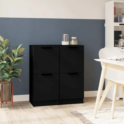 vidaXL Sideboards 2er Set Schwarz 30x30x70 cm in schwarz von vidaXL